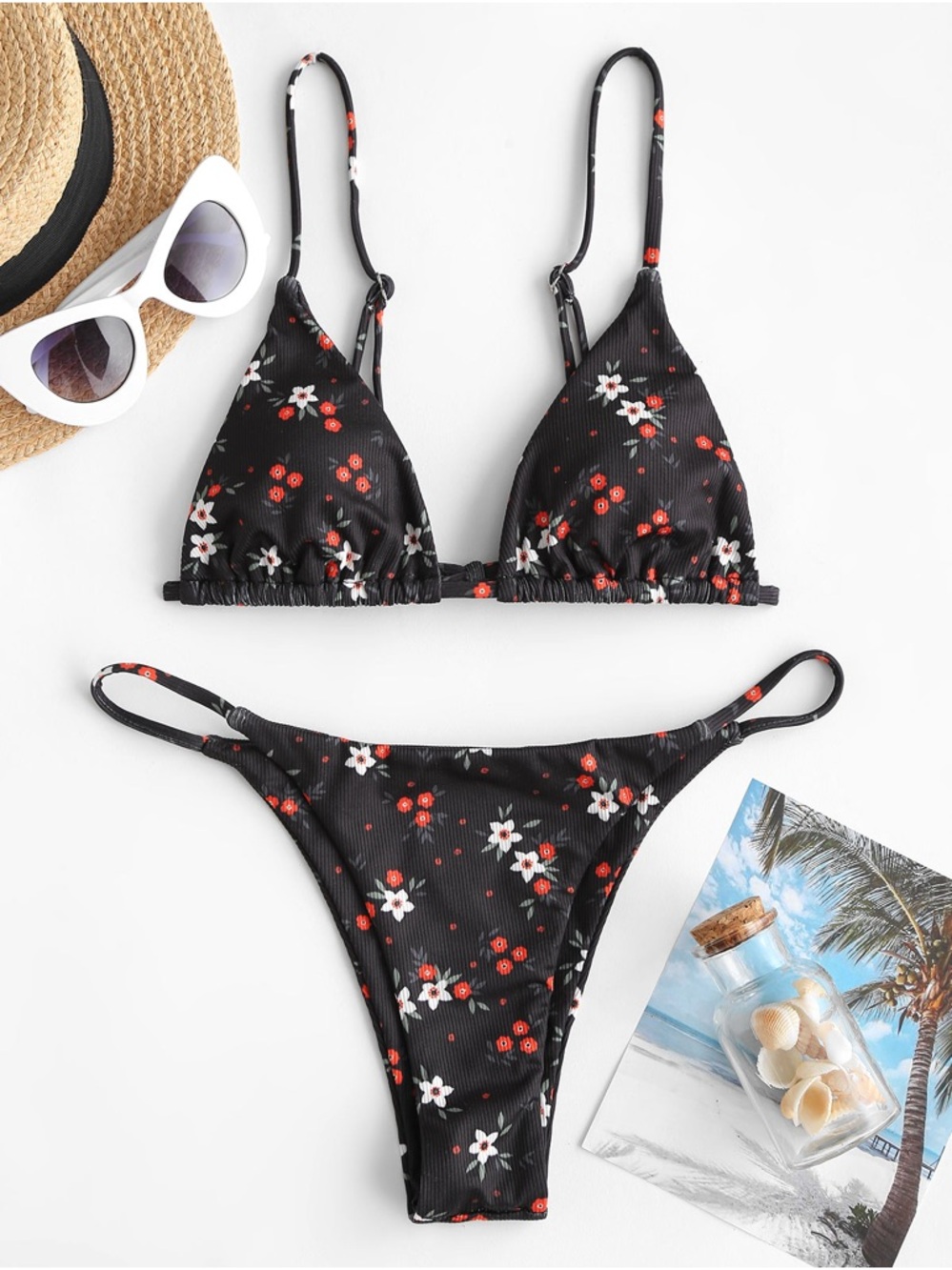 Itsy Bitsy Floral Bikini - Black
